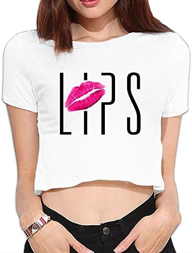 SAXON Women's Lovely Creative Lips Bare Midriff Sexy Sweatshirt Tops
