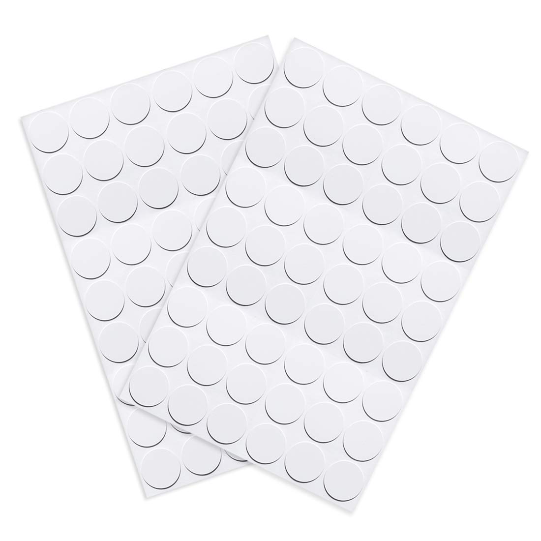 sourcing map Screw Hole Covers Stickers Self Adhesive Stickers for Wood Furniture Cabinet Shelve Plate 21mm Dia 108pcs in 2Sheet White, PC-01