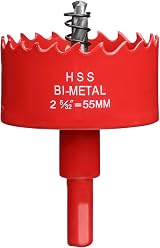Ihomepark 55 mm Bi-Metal Hole Saw Cutters HSS 30 mm Depth Wood Plastic Drywall