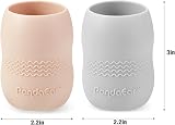 PandaEar Silicone Feeding Set 2 Divided Plates 2 Bowls 2 Tiny Cups Pink Gray view 5