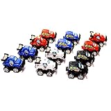Dazzling Toys Pull Back & Let Go Race Cars 12 Pack, Assorted Car Colors: Red, White, Blue and Black, 3-4 Inch Cars