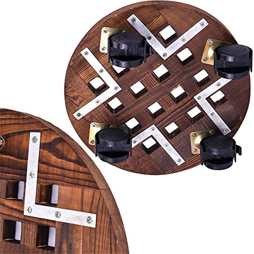 Pflanzenroller Pflanzenbehälter Aus Holz Abnehmbarer Topfpflanzenständer Mit 4 Rollenden Rädern Rutschsicheres Rollbrett… – Bild 4
