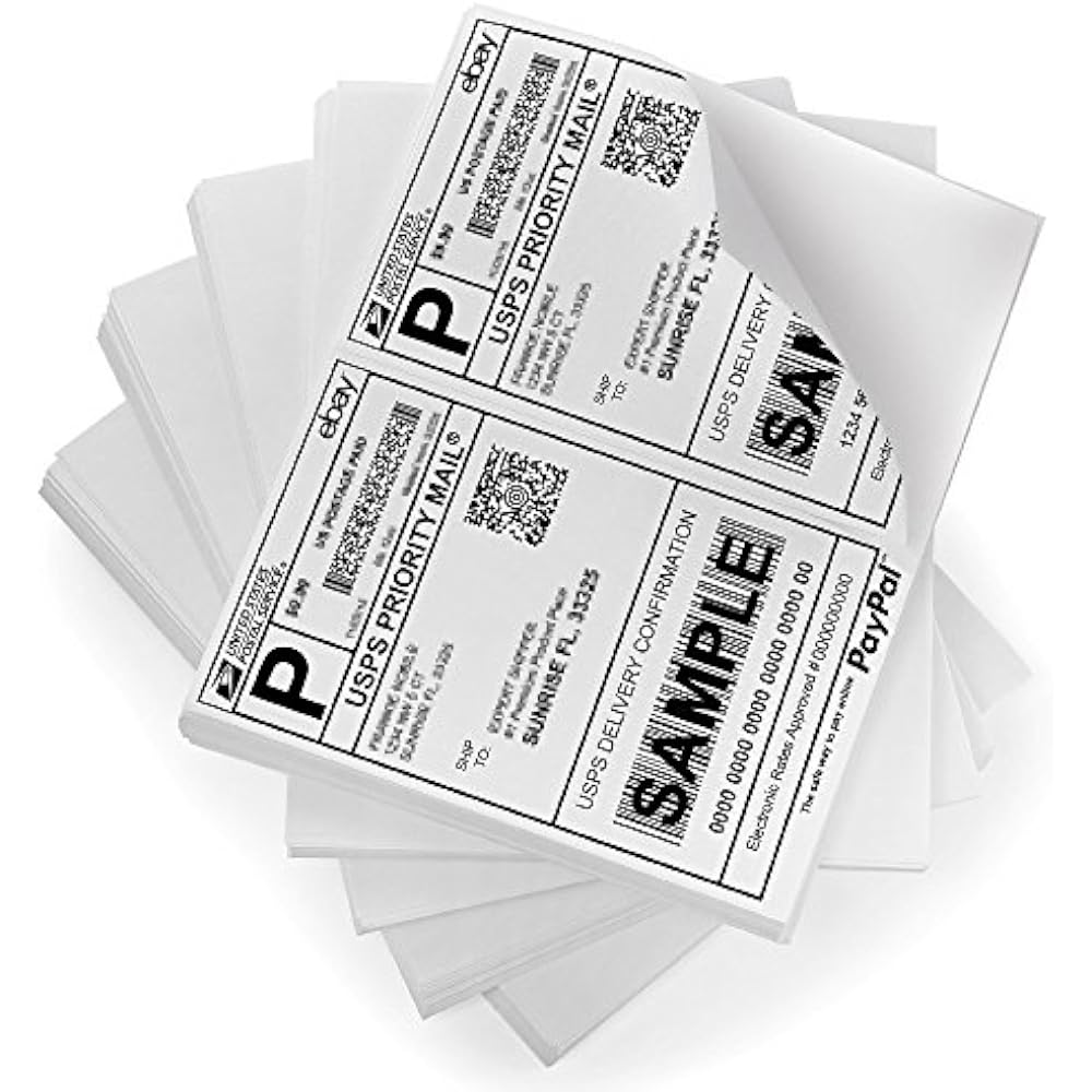 Shipping Labels Self Adhesive Laser Inkjet Printers 8 5 X 5 5