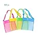 Zamango 1 Beach Mesh Tote Breathable Sea Bags with Adjustable Carrying Straps for Kid's Shell Collection,Swimming Equipment Storage,Colorful Set of 4
