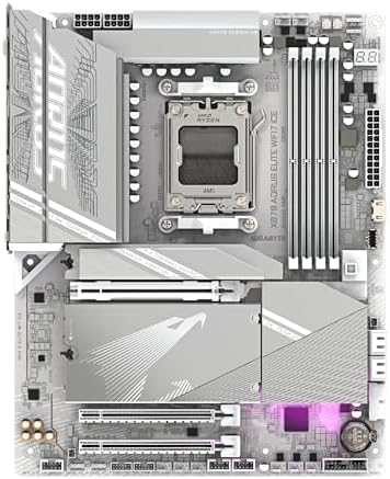 X870 A Elite WIFI7 Ice-Mainboard - Unterstützt AMD Ryzen 9000 CPUs, digitales 16+2+2 Phasen VRM, bis zu 8000MHz DDR5 (OC), 3xPCIe 5.0, Wi-Fi 7, 2.5GbE LAN, USB 4