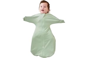 ZIGJOY Baby Transitional Swaddles for Newborns: 0.5 Tog Arms Up Sleep Sack 3-6-12 Months Soft Cotton Shark Fin 2 Way Zipper