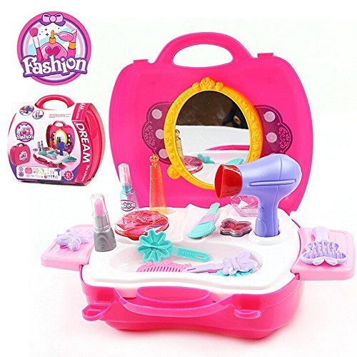 Ange-la Makeup for Girls – Pretend Play & Dress-up Make up Toy Kit Best Gift Set for Little Girls & Kids Include 21 Pieces Beauty Salon Toys W/ Make-up Box