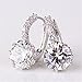 GULICX Silver Tone White Cubic Zirconia Round Jewellery Hoop Lever Back Huggie Earrings