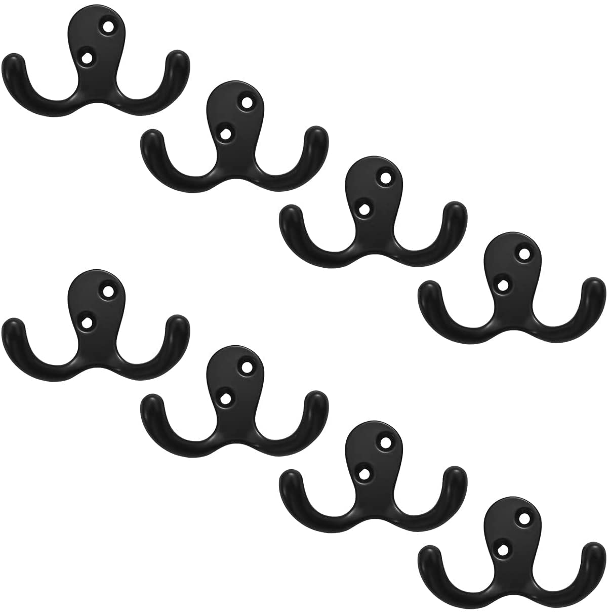 SARIHOSY Clothes Hook Double Hook Silver Zinc Alloy, Easy-to-Install Accessories, Chrome-Plated Hooks 5-Piece Set Bath Racks Stainless Steel Hooks Chromed Hookezee Clothing Rail Rack — image 1