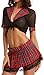 ADOREJOY Womens Schoolgirl Role Play Lingerie Set with Mini Skirt