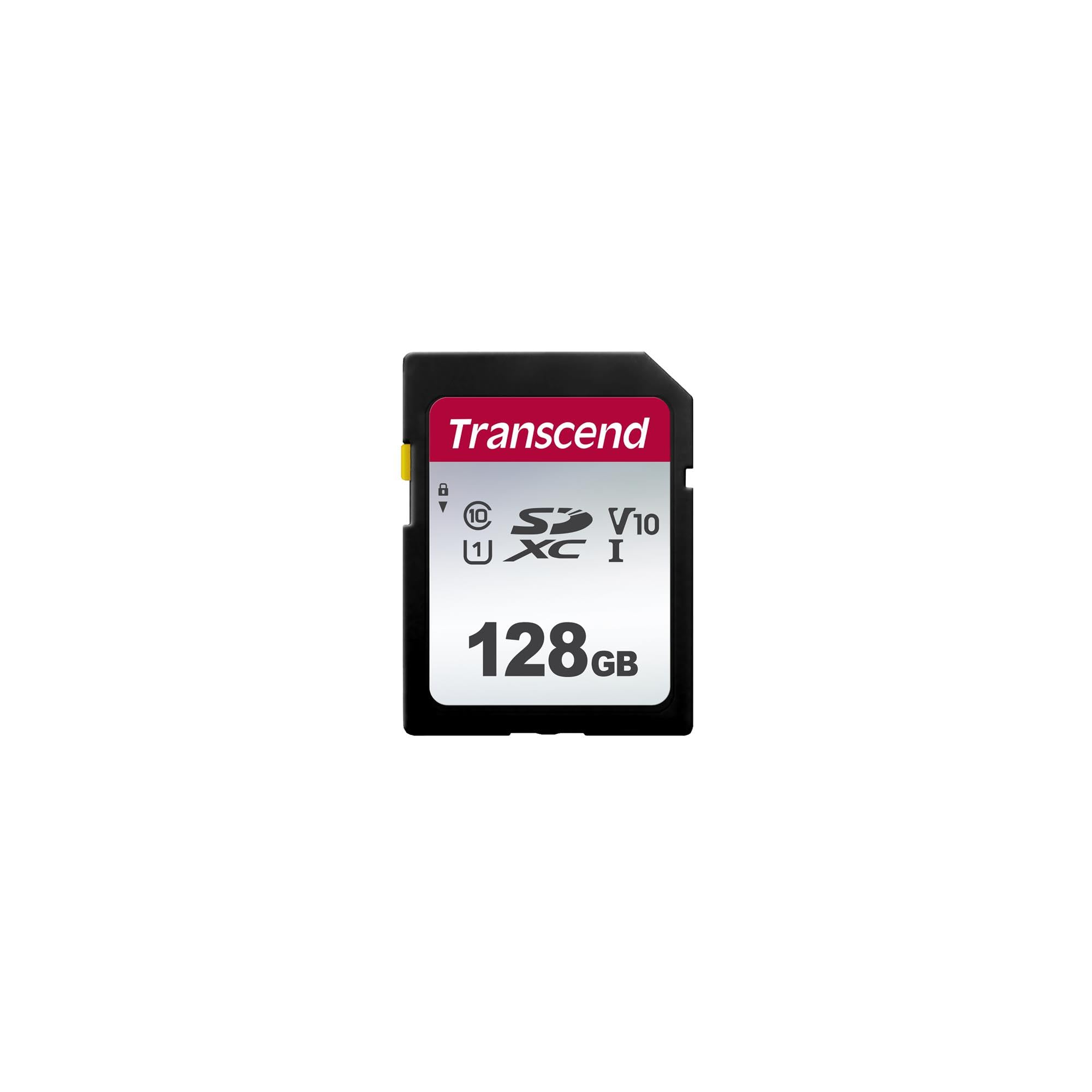 Transcend SDC300S 128GB SDXC, C10, U1, V10 Memory Card, Speed up to 100MB/s for Digital Cameras — image 1