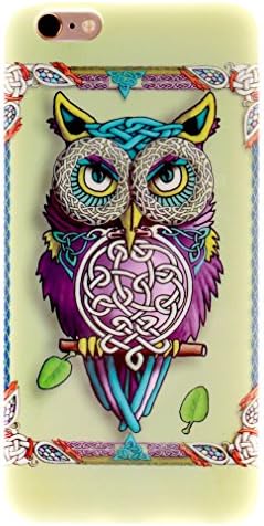 For iPhone 6 Case , Fernando Zou Green Beautiful Owl Smooth Soft Silicone TPU Protective Case Cover Skin for Apple iPhone 6 (4.7) + 24K Gold Stickers