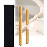 OnVisit 3PCS 100% Natural Solid Bamboo Massage Sticks,GuaSha Bamboo Massage Rollers for Back,Legs,Full Body,Deeply Deep Tissue Massage,Muscle Relax,Body Shaping,Portable Therapy Set(with Storage Bag)