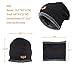 HINDAWI Womens Beanie Winter Hat Scarf Set Slouchy Warm Snow Knit Skull Cap Black