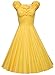 MUXXN Women's 1950s Style Vintage Swing Party Dress (XL, Yellow WD)