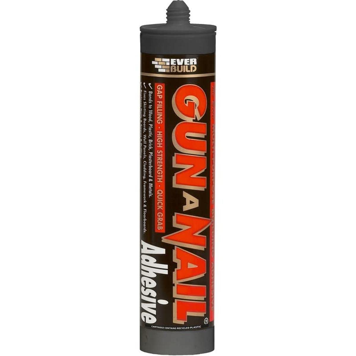 Everbuild Gun A Nail – High Strength Building Adhesive – Solvent-Free – Gap Filling – Quick Grab – White – 290ml Cartridge