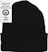 ARMYU Military Genuine GI Watch Cap Warm Winter USN Wool Beanie Solid Cuffed Army Hat (Black - 2 Pack)