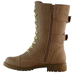 DailyShoes Women's Combat Bootie Ankle Mid Calf Low