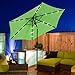 AI-LIN 9Ft Led Lighted Patio Market Umbrella Outdoor Solar Powered Table Umbrella, 6 Ribs (Light Green)
