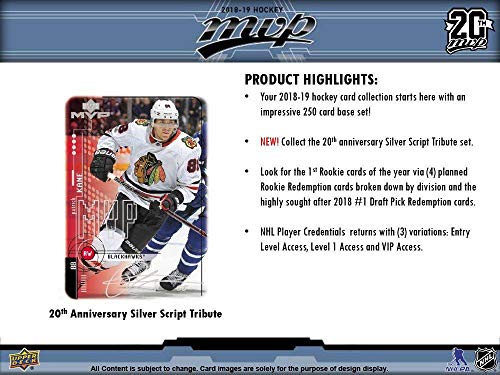 2018 2019 Upper Deck MVP NHL Hockey Series Unopened Blaster Box of 21 Packs with Chance for Rookies Plus #1 Draft Picks Cards and Blaster Exclusive Gold Scripts - Thumbnail 5