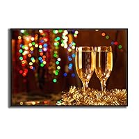 Framed Canvas Wall Art Wine Cups Canvas Prints Home Artwork Decoration for Living Room,Bedroom - 16x24 inches