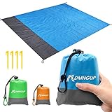 Beach Blanket Sand Proof & Compact Pocket Blanket Soft Drying Ripstop Nylon Beach Mat for Outdoor, Waterproof Picnic Mat for Travel, Hiking, Camping, Festival,Super Large Beach Mat Perfect for Family