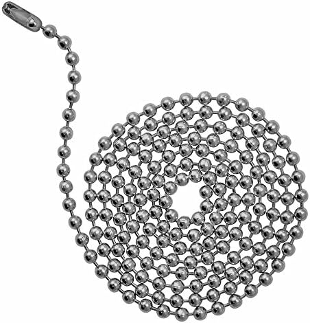 Eminence Lighting 3-Foot Stainless Steel Beaded Pull Chains, 3 Piece