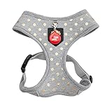 Puppia Authentic Modern Dotty Harness A, Medium, Mélange Grey