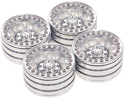 Dreamitpossible 4pcs Aluminum Alloy 1.9in Tire Hub Beadlock Wheels Rims for 1/10 RC Crawler