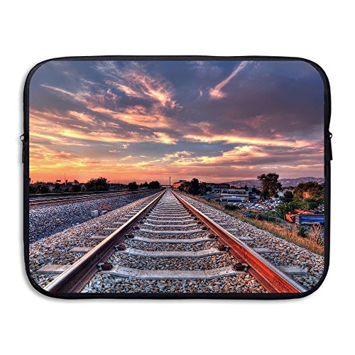 Fashion Laptop Sleeve Case Train Relaxing Railroad Track Computer Storage Bag Portable Protective Bag Briefcase Sleeve Bags Cover for MacBook/Ultrabook/Notebook/Laptop