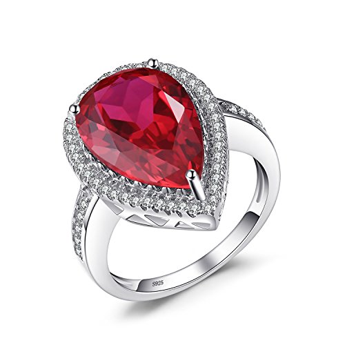 Jewelrypalace luxury pear cut 7ct created red ruby soli…