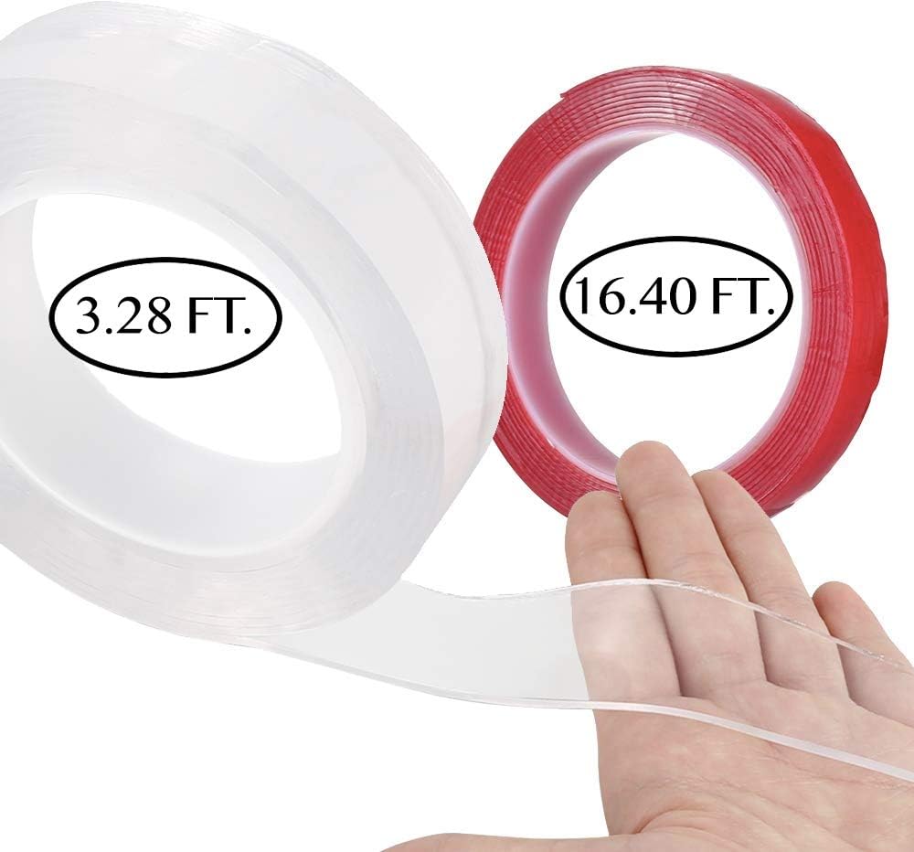 Reusable Sticky Double Sided Gel Tape (3.28 feet) + a Strong Sticky Non Reusable Double Sided Gel Tape (16.40). Gives You The Freedom of customizing Your Sticky Gel pad