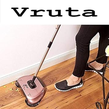 Piyuda Household Hand Push Rotating Sweeping Broom Room Floor Dust