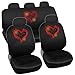 BDK Prime 11pc Red Hearts Car Seat Covers Set
