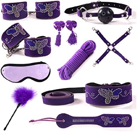 Mjmyf 10 Pieces SM Toys SM Kit SM Accessories with Lovely Design SM Toys for Female Couples ffbhdgsvsddfb (Color : Purple)