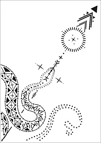 UMR-Design W-649 abstract snake Textil- / wallstencil Size A5