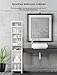 Tall Bathroom Cabinet Kealive Freestanding Linen Tower Storage Cabinet with 4 Adjustable Shelves, Wood, Elegant and Spacesaver White 15.8L x 13.4W x 72H