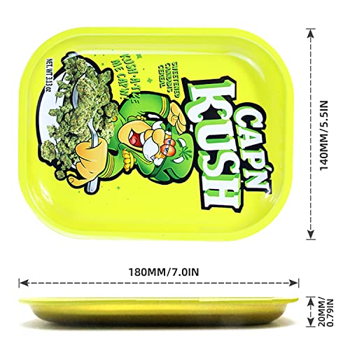 FANVA Rolling Tray with Magnetic Lid - Mini Metal Rolling Tray with Spill Proof Cover - Cute Decorative Tray - Perfect Storage for Home or On-The-Go-Small Size - 7\