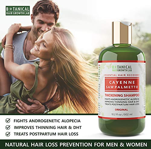 Botanical Hair Growth Lab Cayenne - Saw Palmetto Hair Loss Shampoo DHT Blocker For Hair Thinning Prevention Alopecia Postpartum 10.2 Fl Oz
