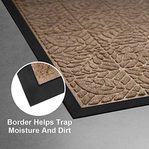 Amagabeli Large Outdoor Door Mats Rubber Shoes Scraper 36" x 24" for