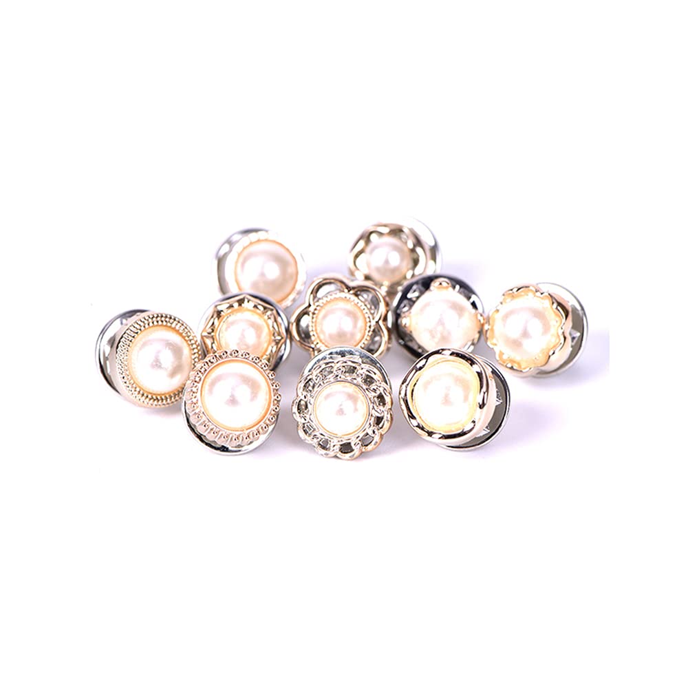 Photo 1 of 10 PCS Sweater Scarf Rhinestone Crystal Brooch Cardigan Corsage Safety Button for Clothes Hat Decoration (#4,12mm)