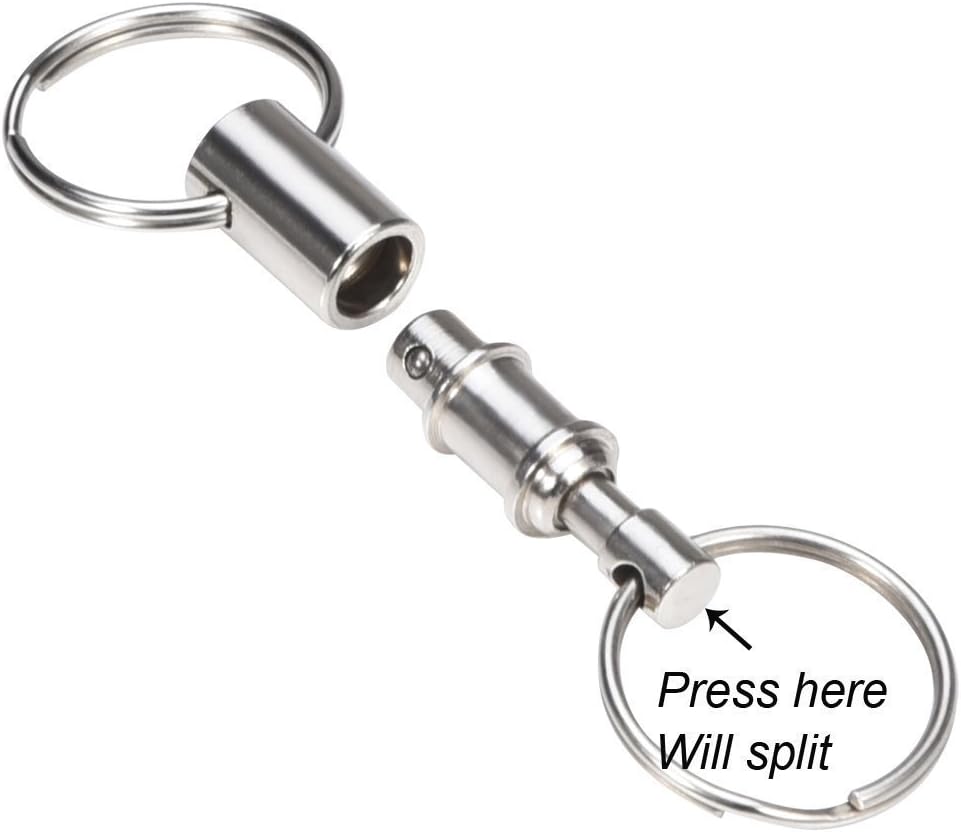 Rongbo 3 Pack Quick Release Detachable Pull Apart Key Rings Keychains,Double Spring Split Snap Seperate Chain Lock holder Convenient Accessory Gift (3Pack): Office Products