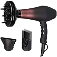 Wazor Professional Ionic Hair Dryer with Diffuser, Infrared Salon Grade Blow Dryer with Comb Attachment, 1875W Powerful Quiet