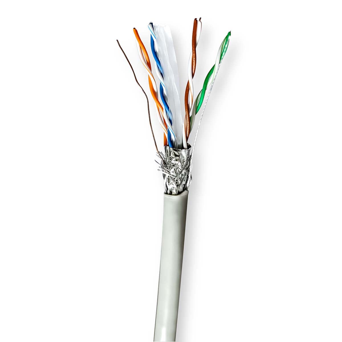 NEDIS Network Cable Roll | CAT6 | Stranded | S/FTP | CCA | 100.0 m | Indoor | Round | PVC | Grey | Gift Box