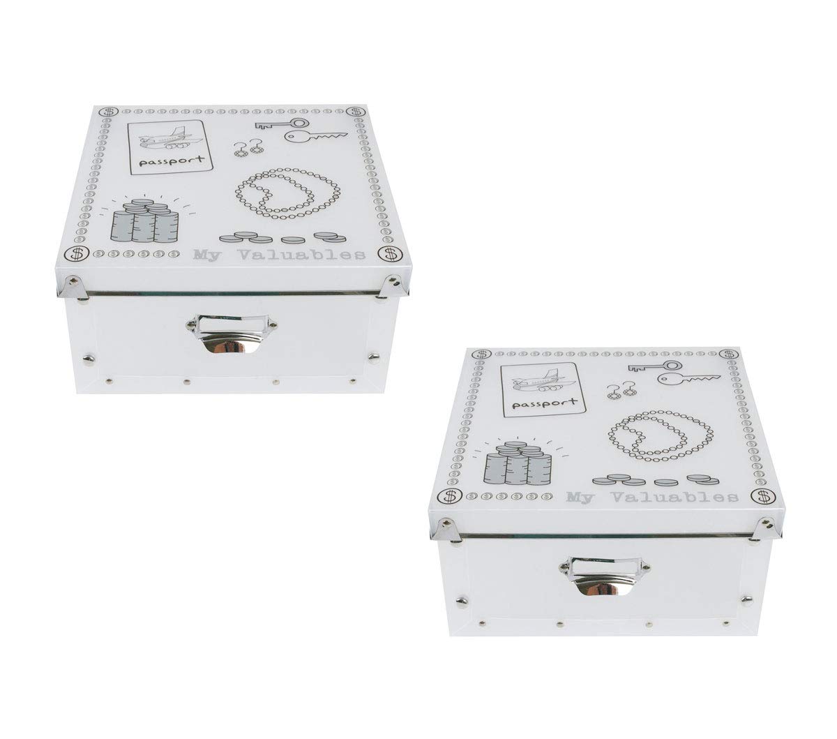 2 x Storage Box Foldable with Lid Storage Box Stackable Plastic