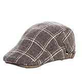 Home Prefer Kids Classic IVY newsboy Cap Boy's Vintage Cabbie Cap Woolen Flat Cap Tarton Irish Cap Coffee