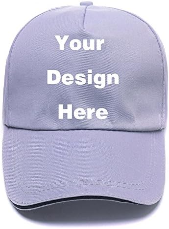 Summer Sandwich Peak Custom Hat Adjustable Cap with a Velcro Strap Gray