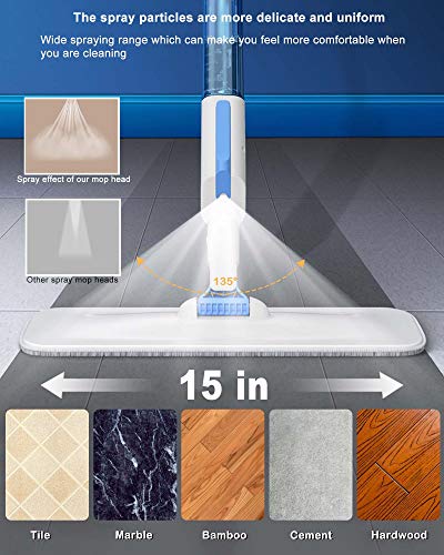 Microfiber Spray Mop for Floor Cleaning,AYOTEE Hardwood Floor Mop with 30Pcs Floor Cleaning Slices,3 Washable Mop Pads,1 Refillable Spray Bottle,Dust Mop Wet Mop for Laminate,Hardwood,Ceramic,Tile