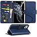 Arae for iPhone 11 Pro Max Case with Credit Card Holder and Wrist Strap - Blue