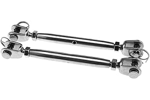 2Pcs 8mm Stainless Steel Marine Closed Body Jaw Turnbuckle Fork Rigging Screw